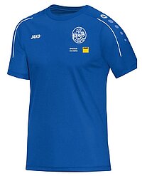 Blaues T-Shirt mit ADAC Ortsclub Logo und Logo des Ortsclubs