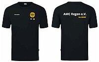 Schwarzes T-Shirt mit ADAC Ortsclub Logo und Logo des Ortsclubs vorne und der Aufschrift AMC Regen e.V. im ADAC hinten