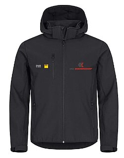 Schwarze Jacke mit ADAC Ortsclub Logo und Logo des Ortsclubs