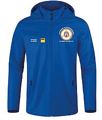Blaue Jacke mit ADAC Ortsclub Logo und Logo des Ortsclubs